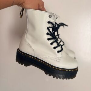 Dr. Martens Jadon White Leather Boots